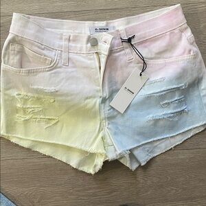 O2 Denim Women's Distressed pastel Jean Shorts